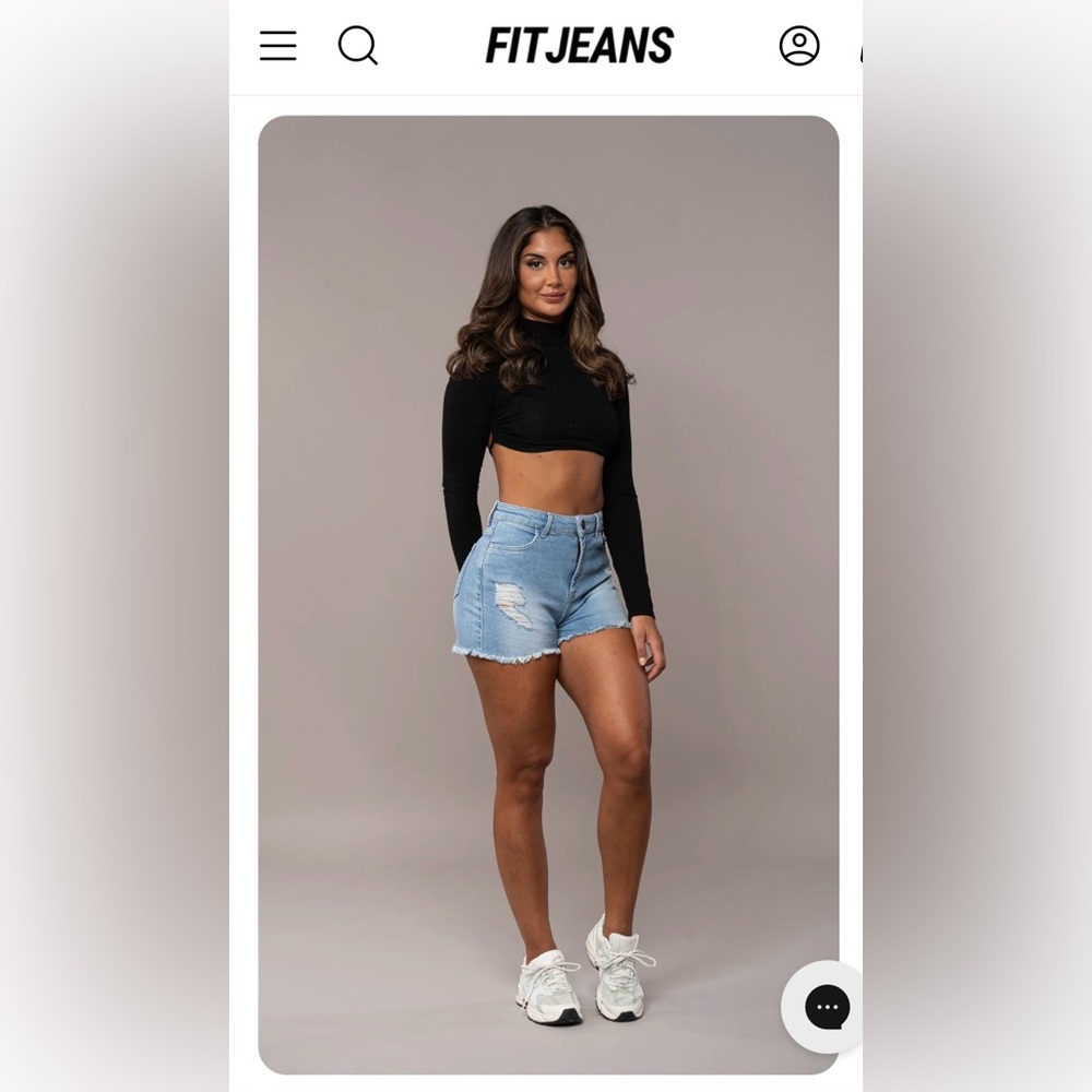 FitJeans Arctic Light Blue Ripped Shorts
